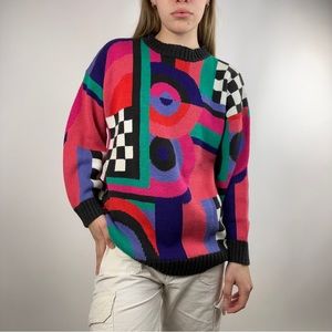 Vintage multiclored knitted sweater